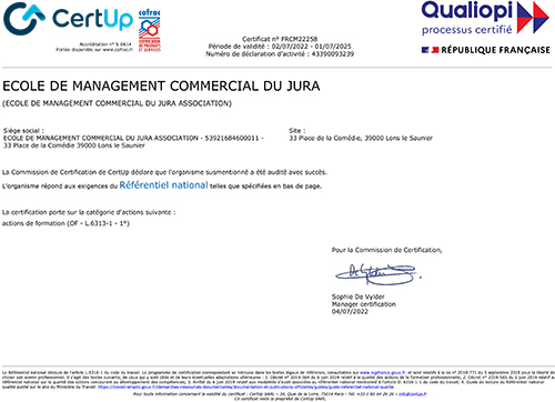 Certificat Qualiopi